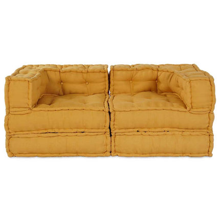 Modulssofa Enhed 2 pcs Gul 140 x 70 x 56 cm Stof