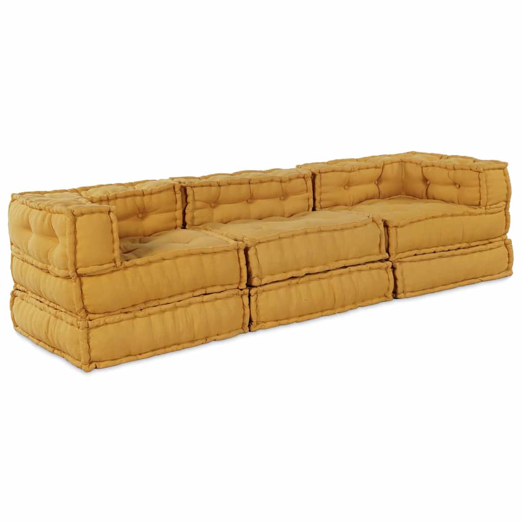 Modulssofa Enhed 3 pcs Gul Stof