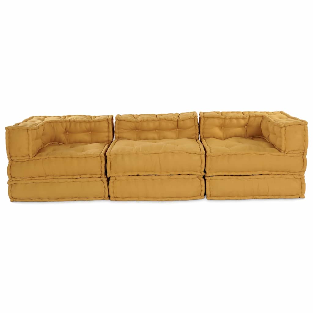 Modulssofa Enhed 3 pcs Gul Stof