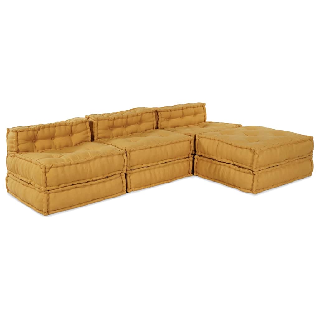 Modulssofa Enhed 4 pcs Gul Stof