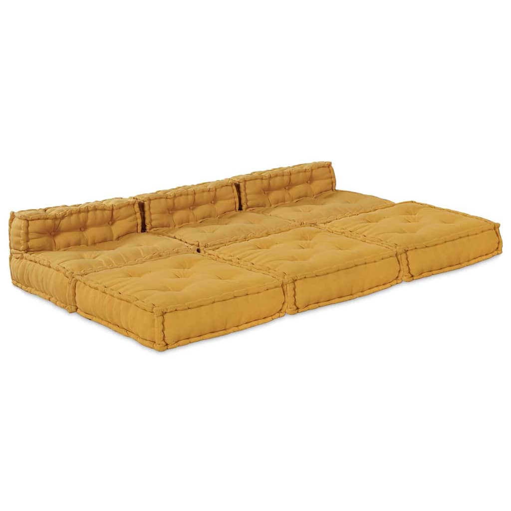 Modulssofa Enhed 4 pcs Gul Stof