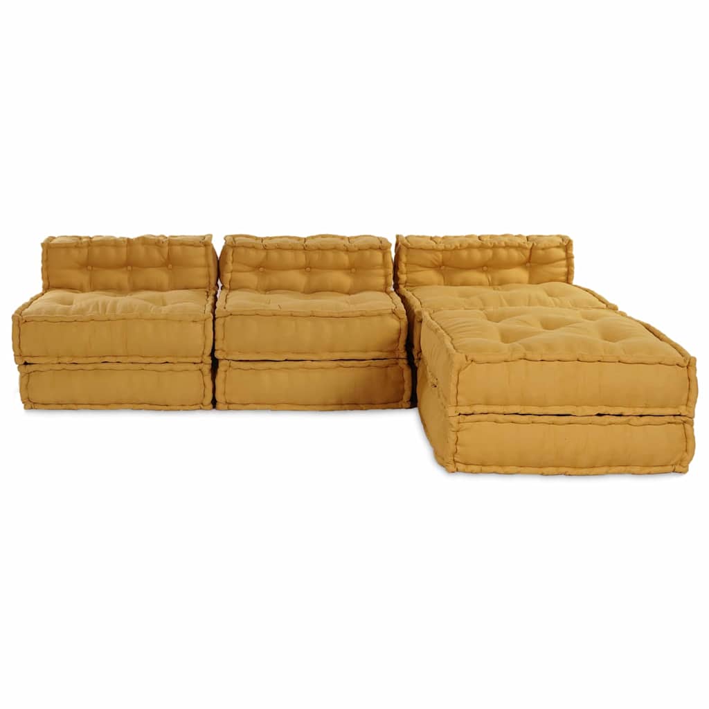 Modulssofa Enhed 4 pcs Gul Stof