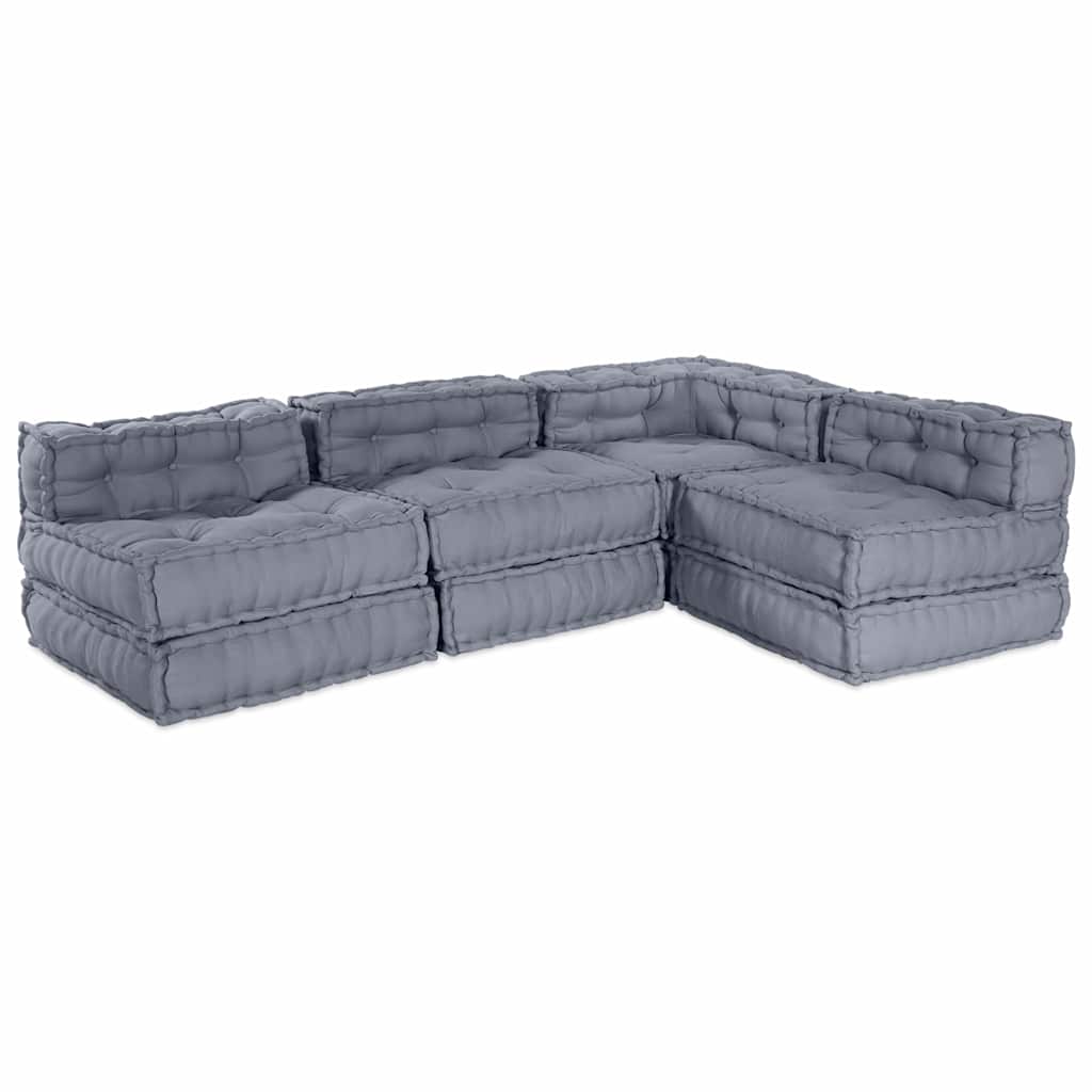 Modulssofa Enhed 4 pcs Grå Stof