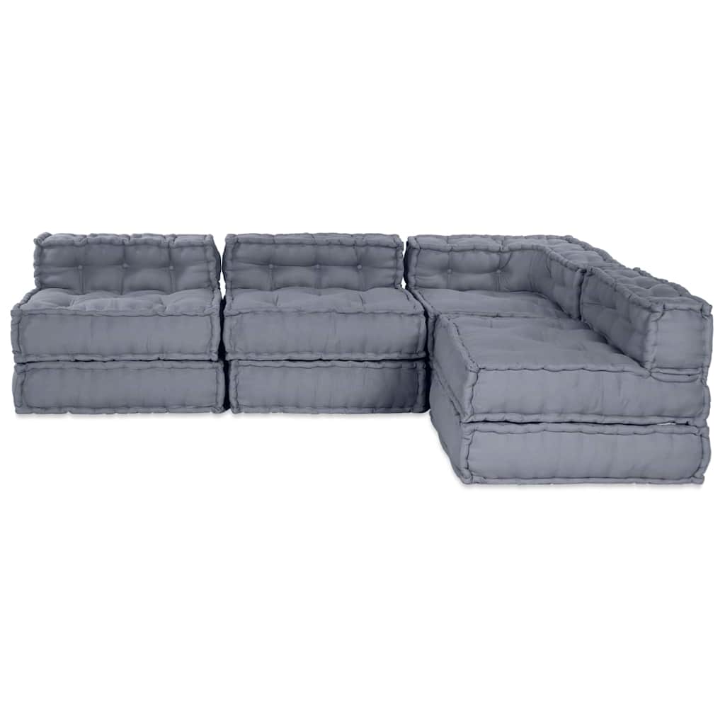 Modulssofa Enhed 4 pcs Grå Stof