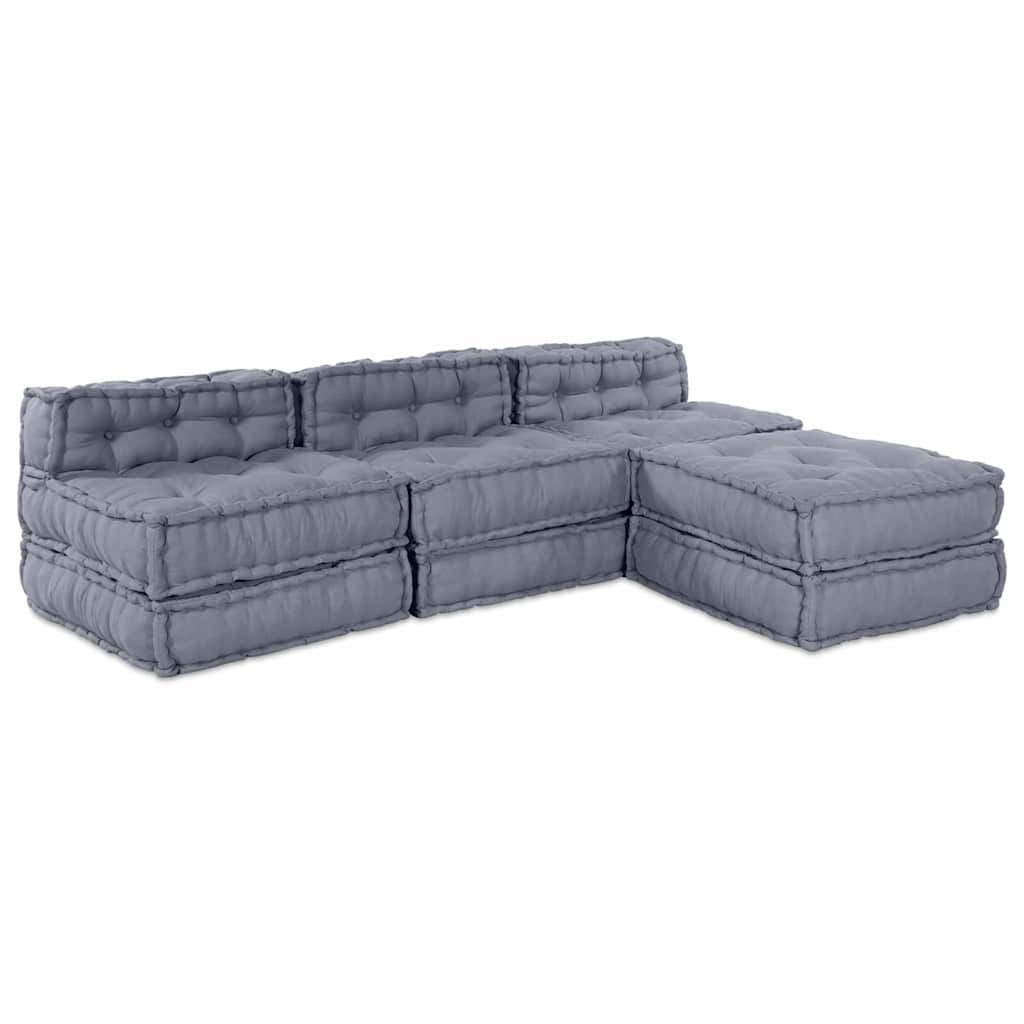 Modulssofa Enhed 4 pcs Grå Stof