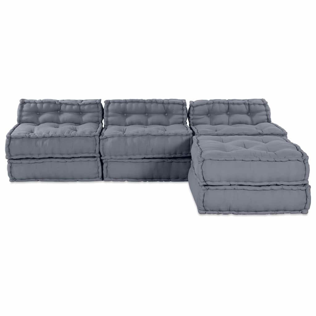 Modulssofa Enhed 4 pcs Grå Stof