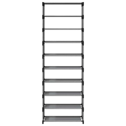skostativ 10-etagers 54x28x158 cm ikke-vævet stof grå