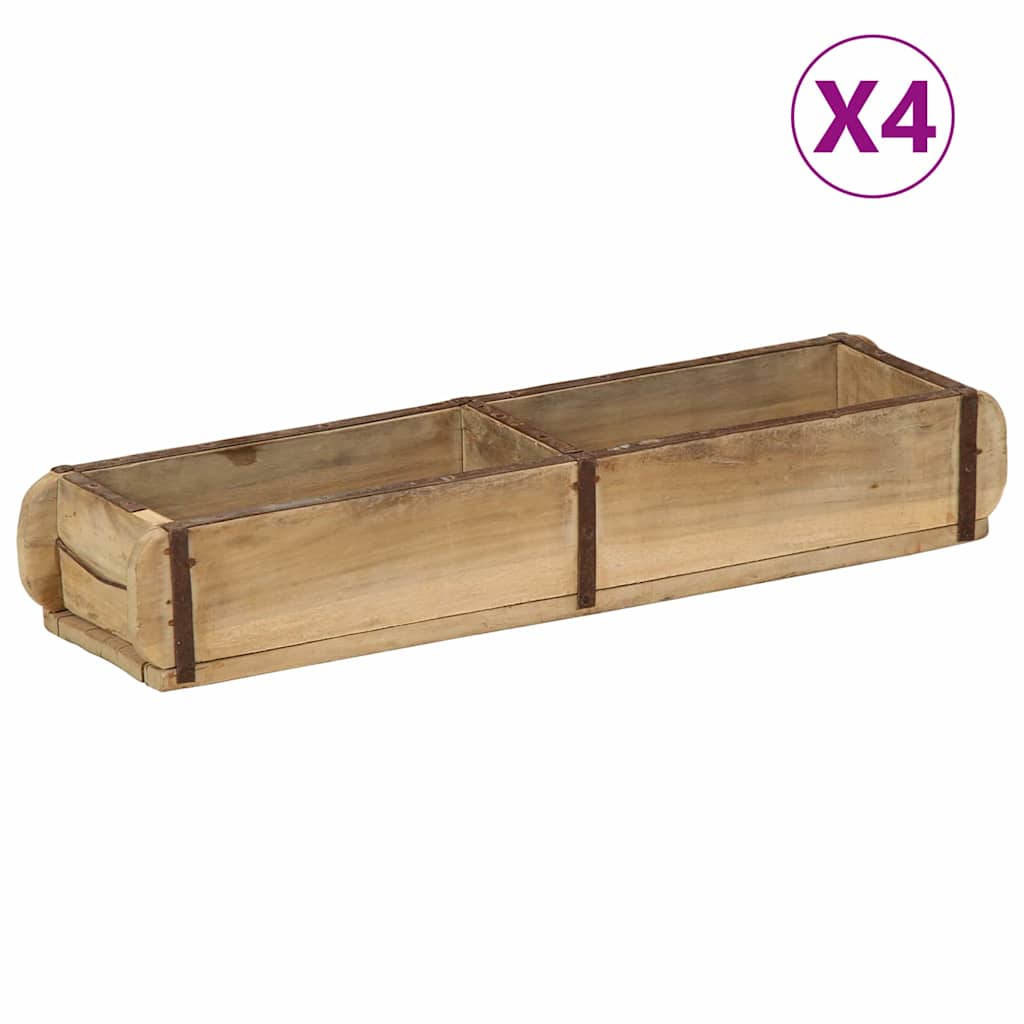 Bakke 4 pcs Brun 57 x 15 x 9 cm Solid genbrugs træ billede