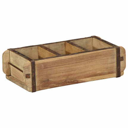 Bakke 4 stk. Brun 30 x 14 x 9 cm Solid genbrugs træ