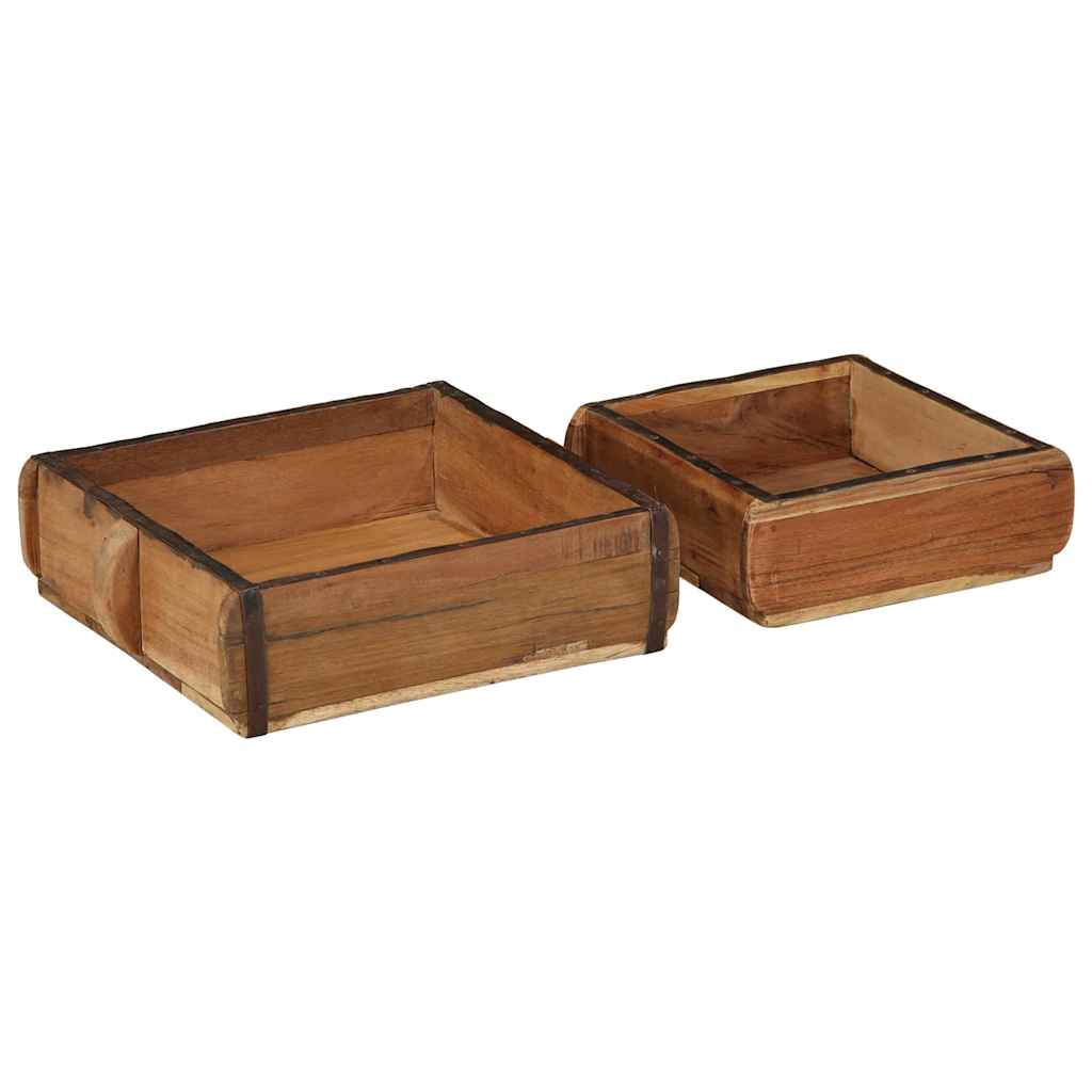 Bakke 2 pcs Brun 29 x 31 x 10 cm Solid genbrugs træ billede
