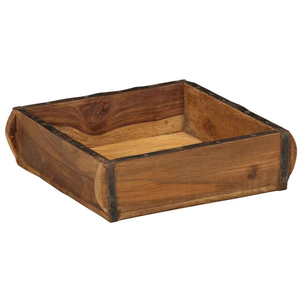 Bakke med opbevaring Brun 29 x 31 x 10 cm Solid genbrugs træ billede