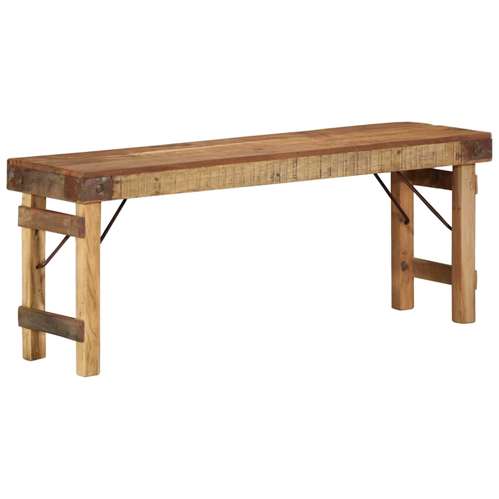 Bænk naturfarvet i genbrugt gammelt træ - 110 × 35 × 46 cm
