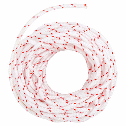 startsnor Ø4 mm 10 m nylon hvid og rød