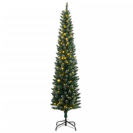 kunstigt smalt juletræ 150 LED'er hængslet 150 cm