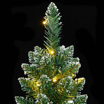 kunstigt smalt juletræ 150 LED'er hængslet 150 cm