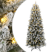 kunstigt juletræ med sne og 150 LED'er 120 cm