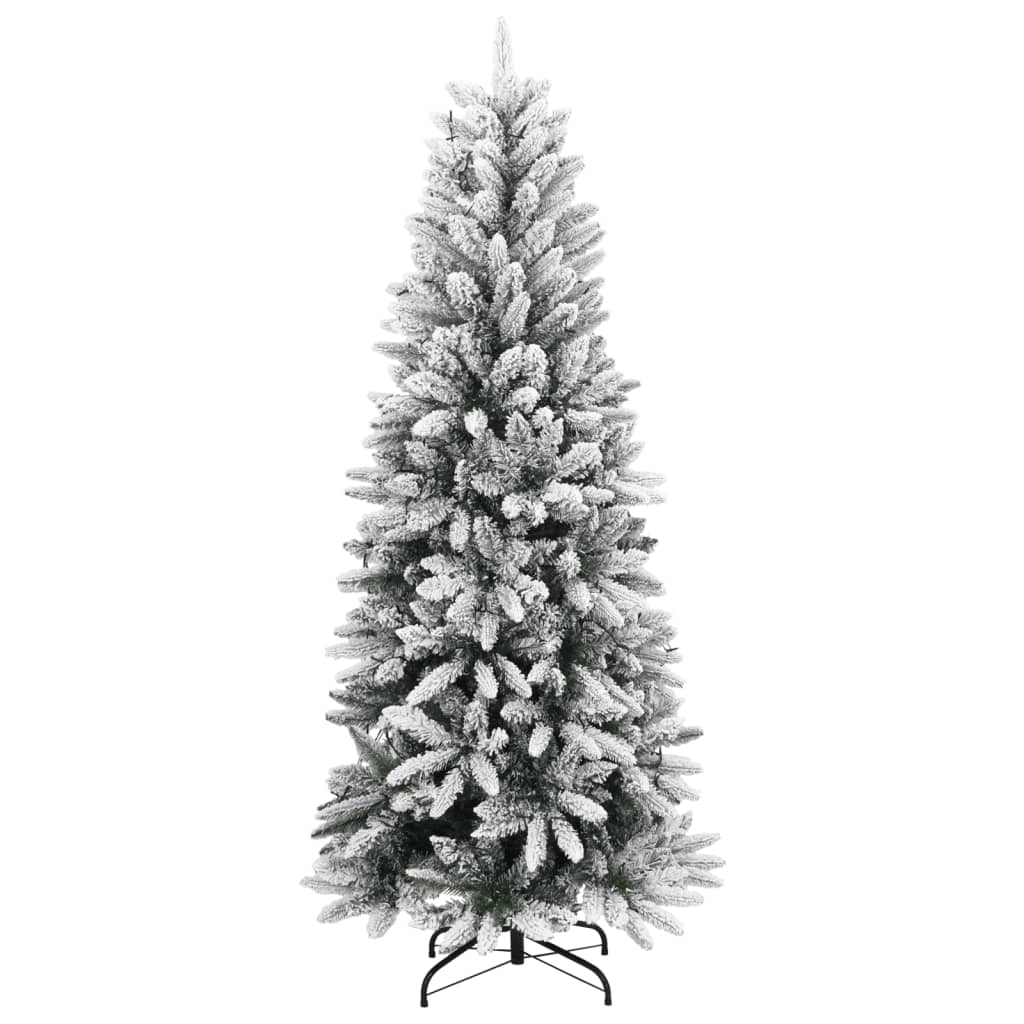 kunstigt juletræ med sne og 150 LED'er 120 cm