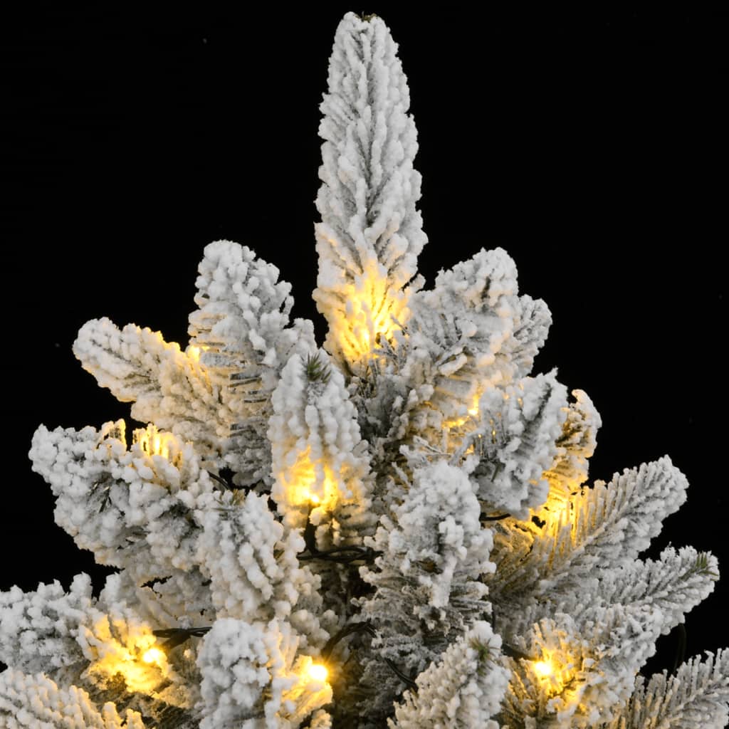 kunstigt juletræ med sne og 150 LED'er 120 cm