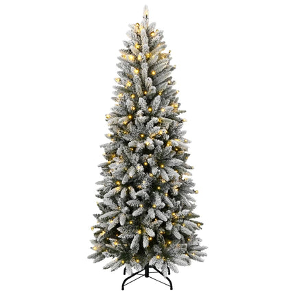 kunstigt juletræ med 300 LED'er og sne 180 cm