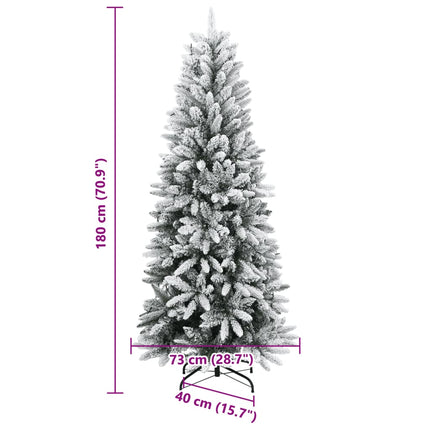 kunstigt juletræ med 300 LED'er og sne 180 cm
