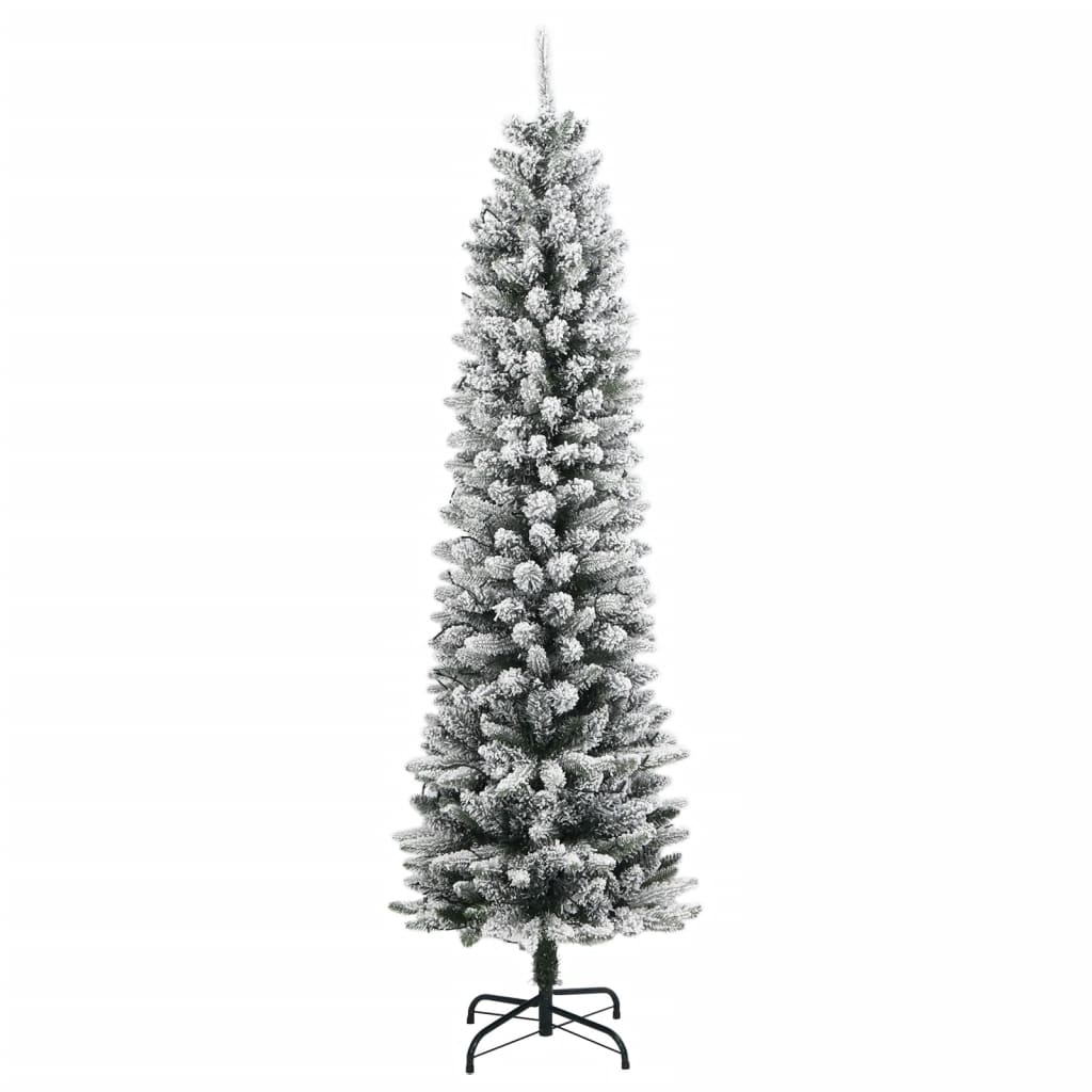 kunstigt juletræ med sne og 150 LED'er 120 cm