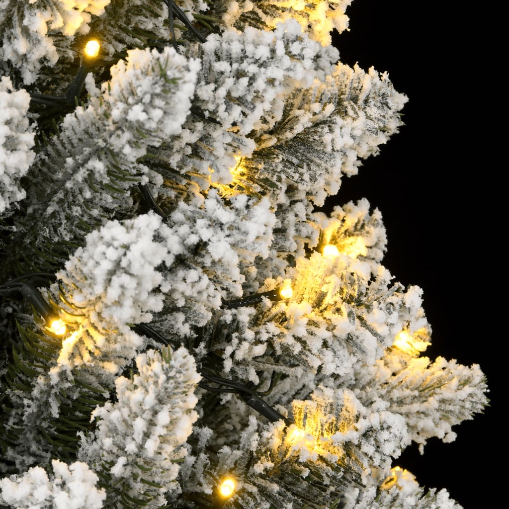 kunstigt juletræ med sne og 150 LED'er 120 cm