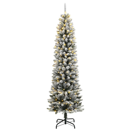 kunstigt juletræ med sne og 150 LED'er 150 cm