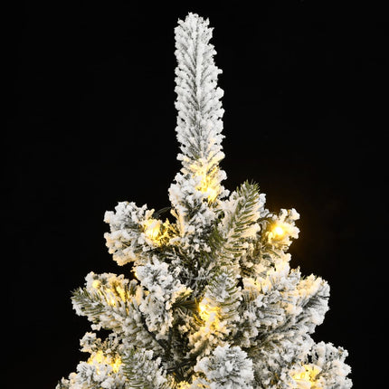 kunstigt juletræ med sne og 150 LED'er 150 cm
