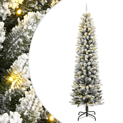 kunstigt juletræ med 300 LED'er og sne 240 cm