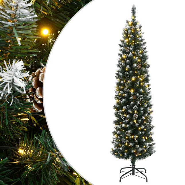 kunstigt smalt juletræ 150 LED'er 120 cm