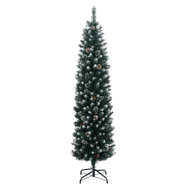 kunstigt smalt juletræ 150 LED'er hængslet 150 cm