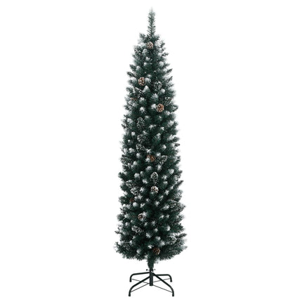 kunstigt smalt juletræ med 300 LED-lys 210 cm