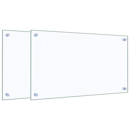 stænkplader 2 stk. 70x40 cm hærdet glas gennemsigtig