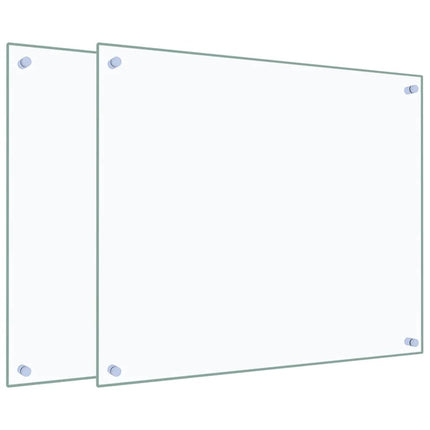 stænkplader 2 stk. 70x60 cm hærdet glas gennemsigtig