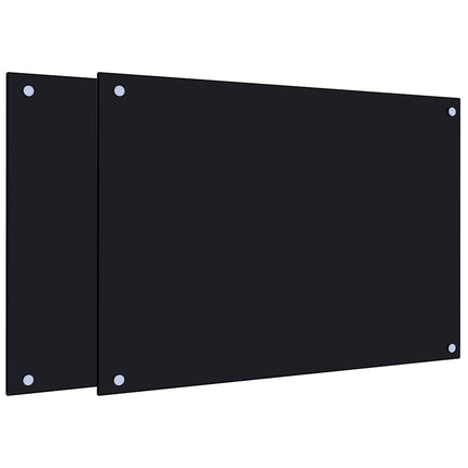 stænkplader 2 stk. 70x50 cm hærdet glas sort