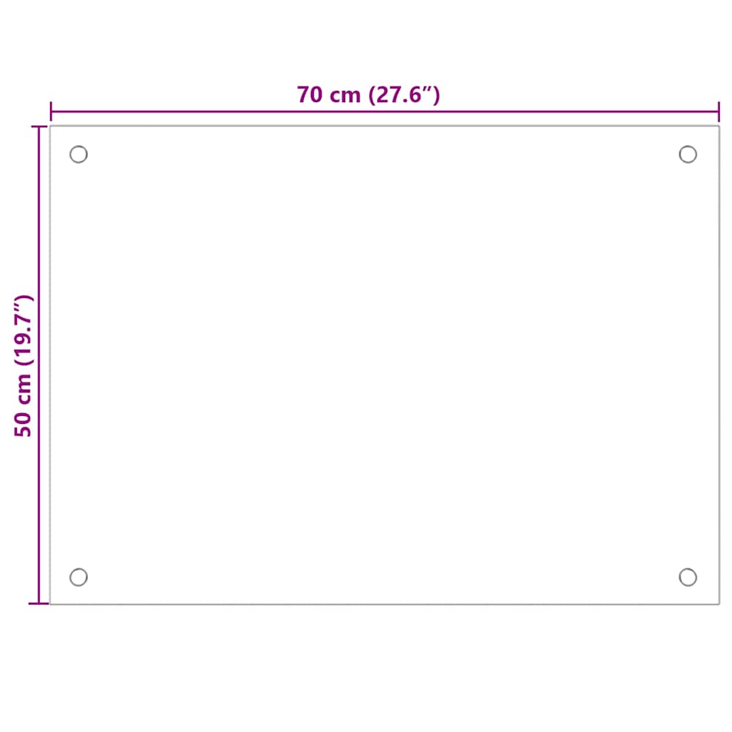 stænkplader 2 stk. 70x50 cm hærdet glas sort