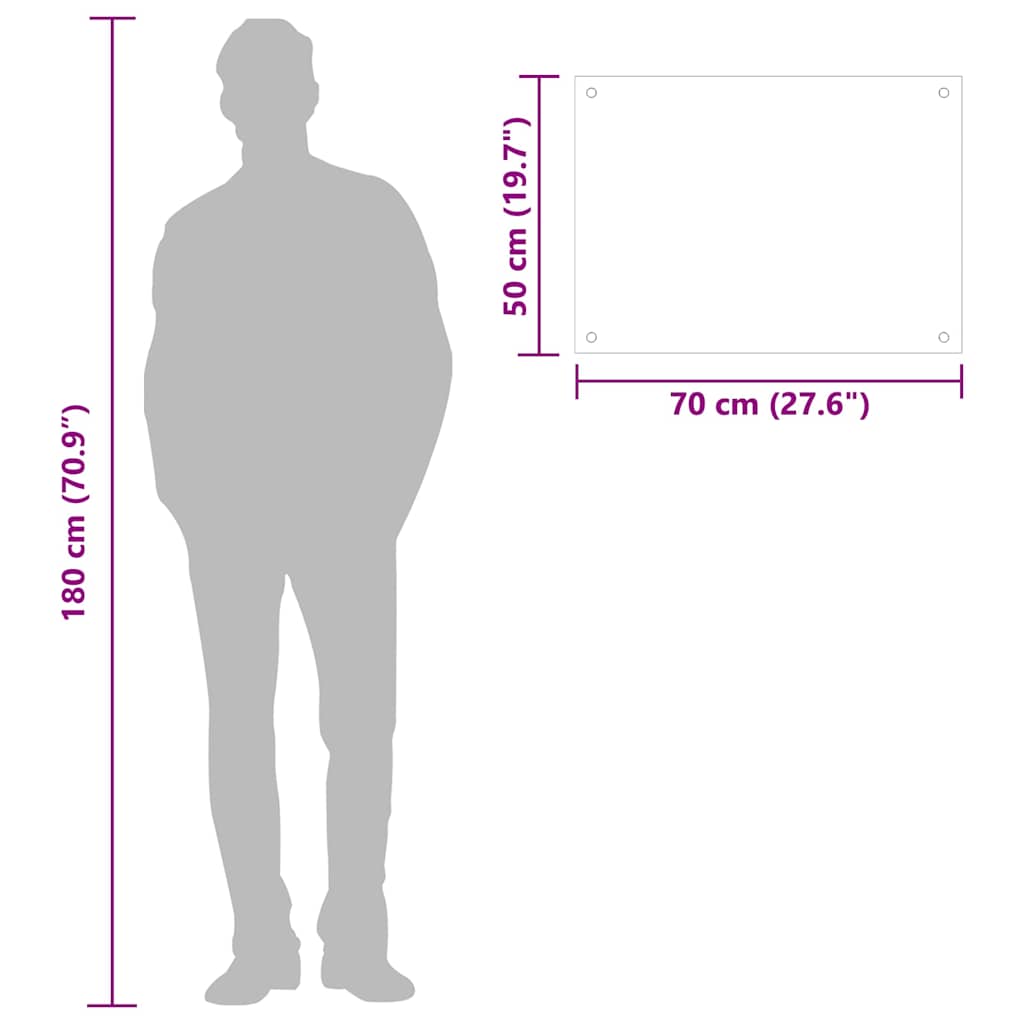 stænkplader 2 stk. 70x50 cm hærdet glas sort