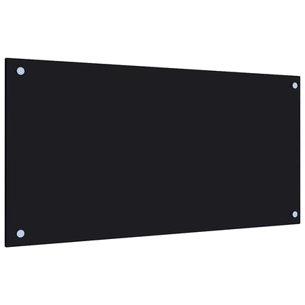 stænkplader 2 stk. 80x40 cm hærdet glas sort