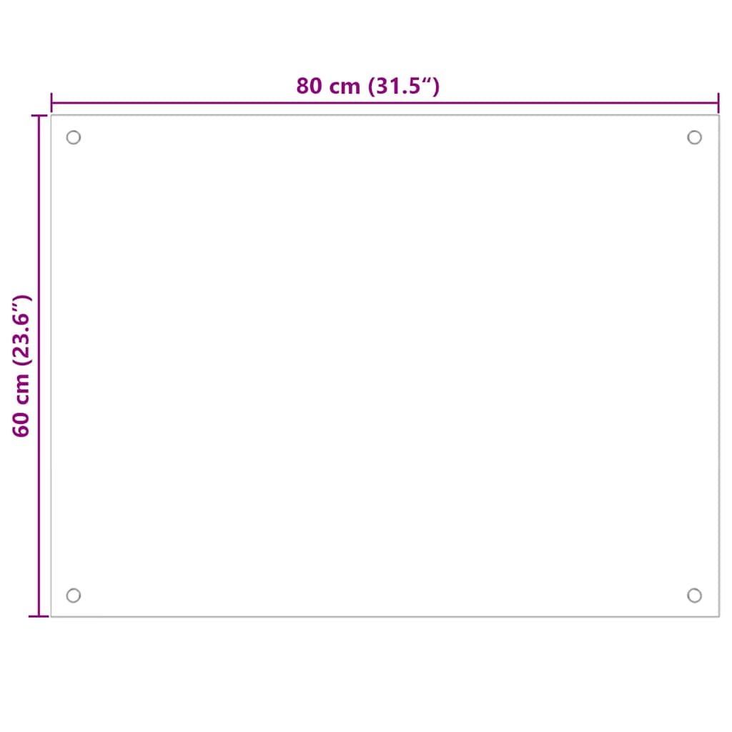 stænkplader 2 stk. 80x60 cm hærdet glas sort