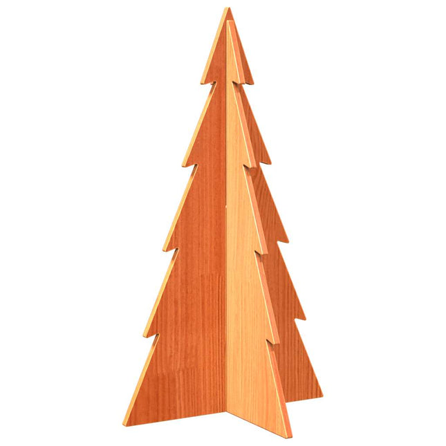 dekorativt juletræ 80 cm massivt fyrretræ gyldenbrun