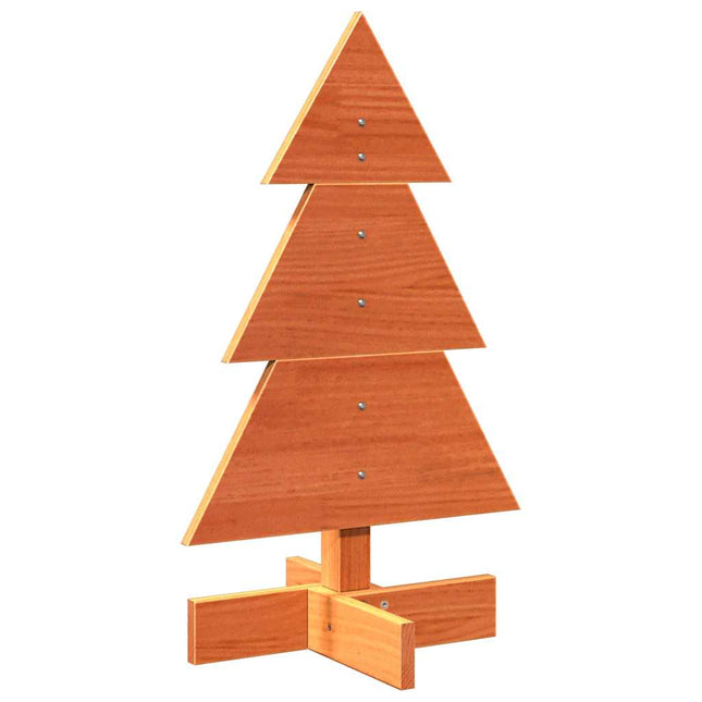 dekorativt juletræ 60 cm massivt fyrretræ gyldenbrun
