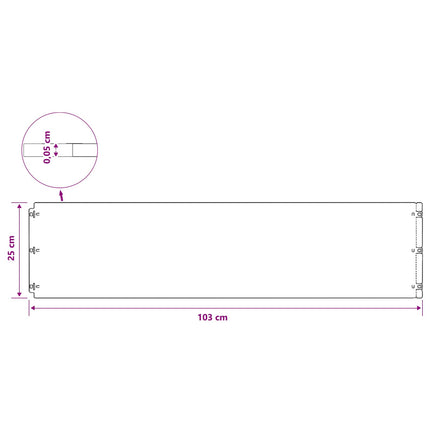 Plænekant 20 pcs 25 x 103 cm Cortenstål Rusten