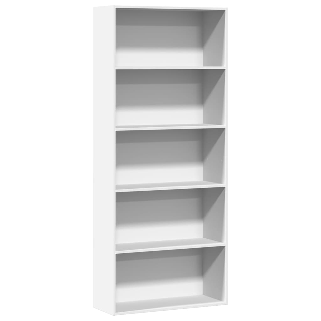bogreol 80x30x189 cm konstrueret træ hvid billede