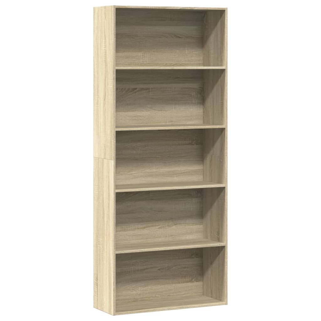 bogreol 80x30x189 cm konstrueret træ sonoma-eg billede
