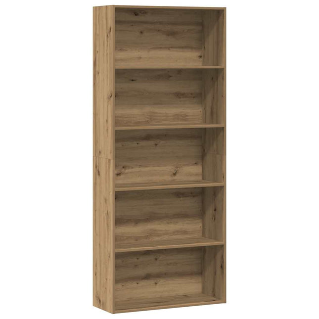 bogreol 80x30x189 cm konstrueret træ egetræsfarve