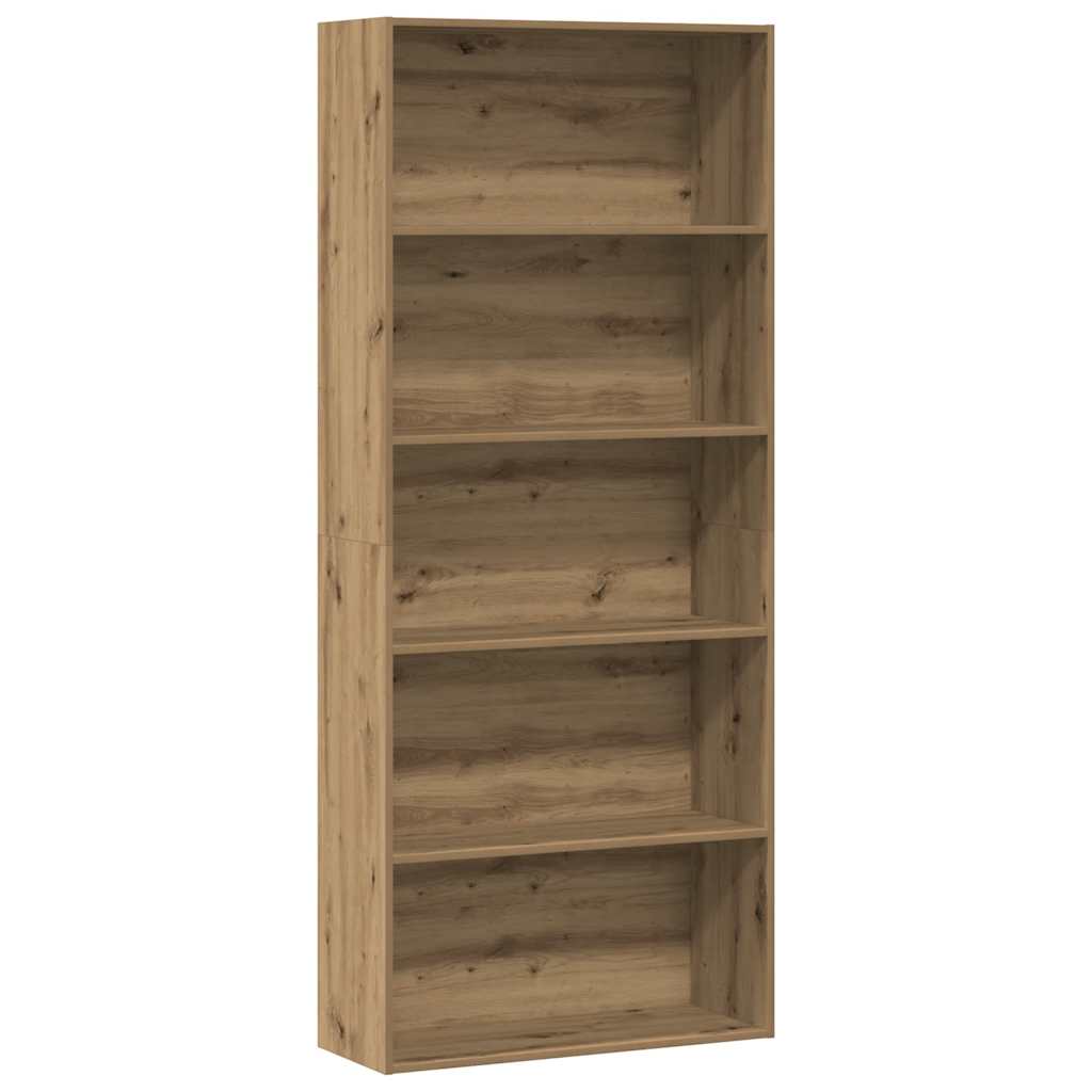 bogreol 80x30x189 cm konstrueret træ egetræsfarve billede