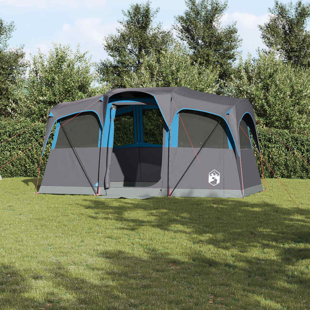 Familietelt Blå og grå 435 x 255 x 216 cm Polyester og Stål billede