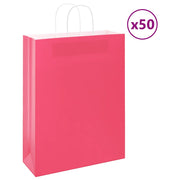 papirposer 50 stk. med håndtag 32x12x42 cm lyserød