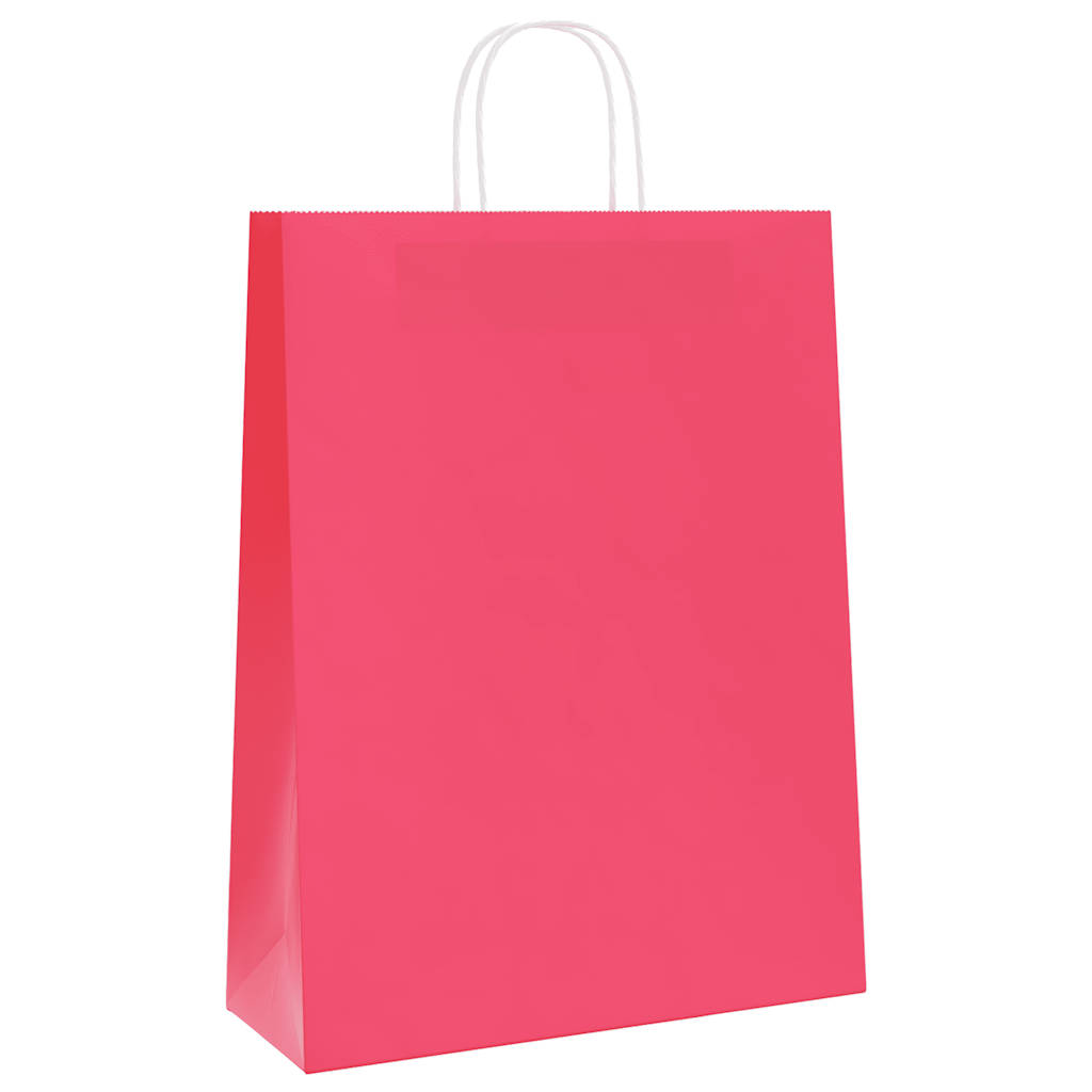 papirposer 250 stk. med håndtag 32x12x42 cm lyserød