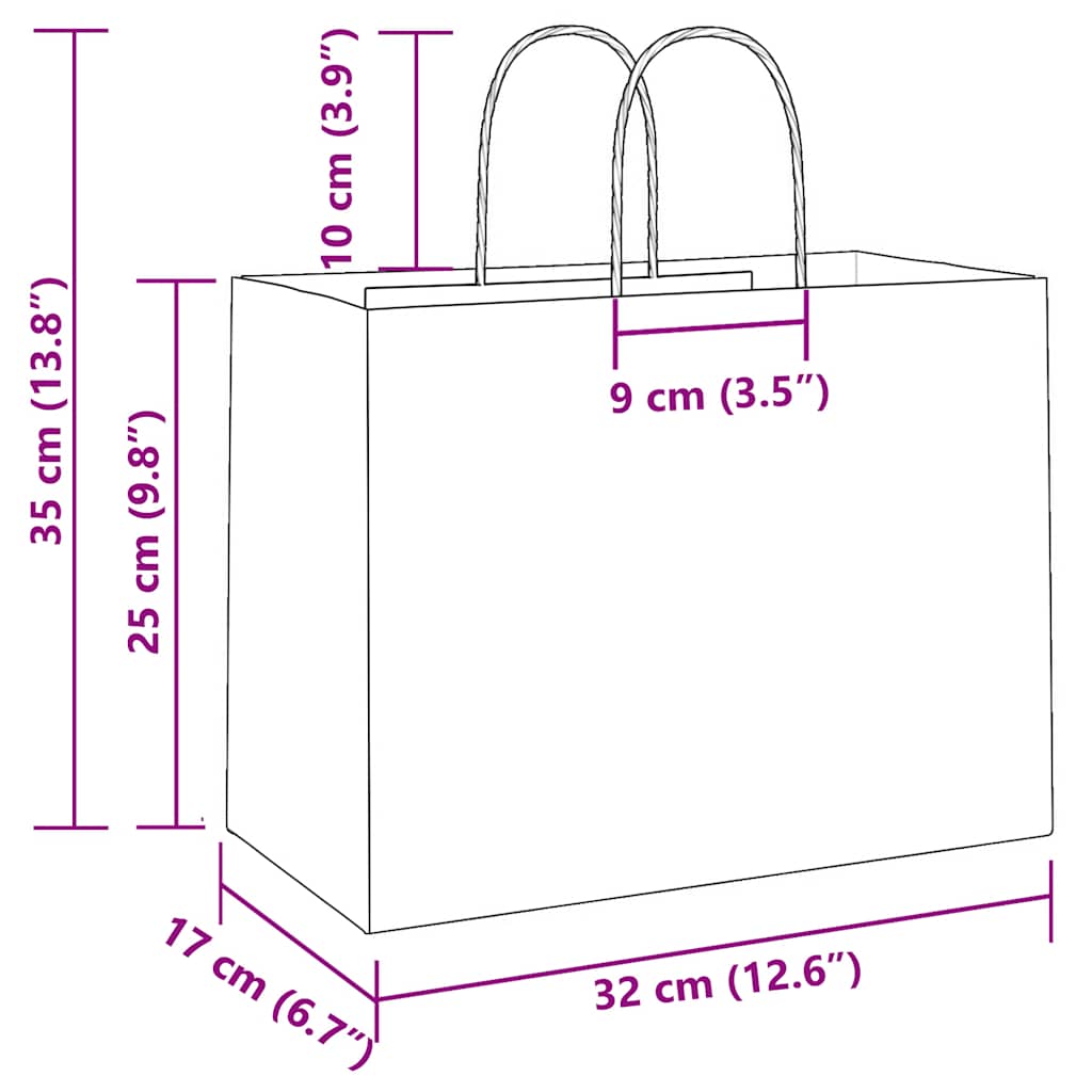 papirposer 250 stk. med håndtag 32x17x25 cm gul
